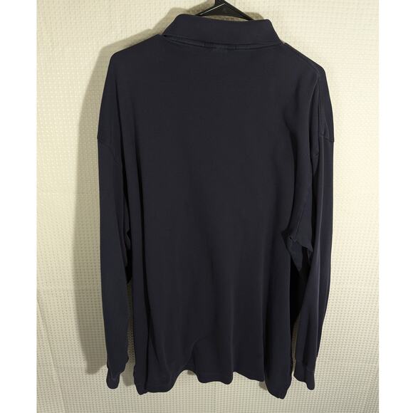 Polo Ralph Lauren 2XLT Long Sleeve Polo Shirt Men's Navy Blue Cotton Classic Fit - Picture 3 of 3